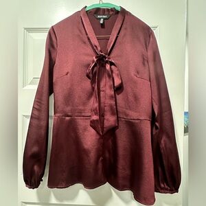 Bordeaux bow blouse from Ellen Tracy